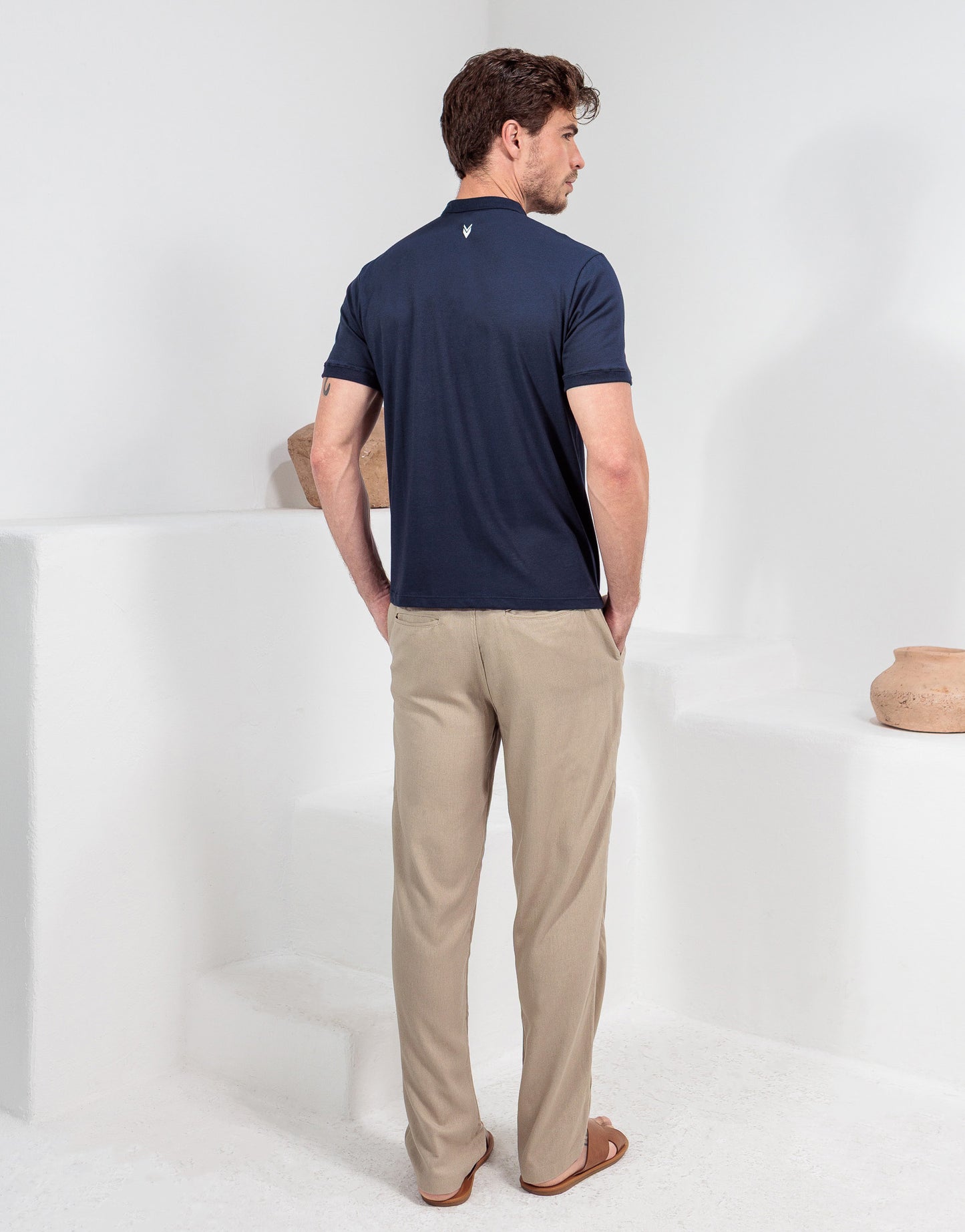 CAMISETA HENLEY SLIM MARINHO