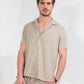 CAMISA MANGA CURTA MÔNACO AREIA ESCURO