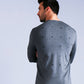 CAMISETA MANGA LONGA DECOTE REDONDO LETRAS COSTAS