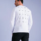 CAMISETA MANGA LONGA DECOTE REDONDO LETRAS COSTAS